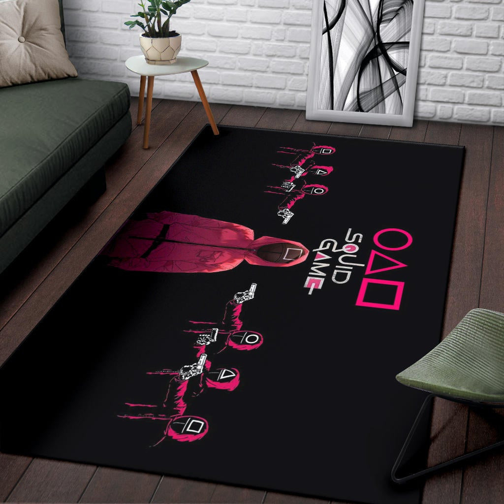 Squid Game Movie Area Rug Squid Worker Spy Attacked By Others Artwork Rugs Home Decor
