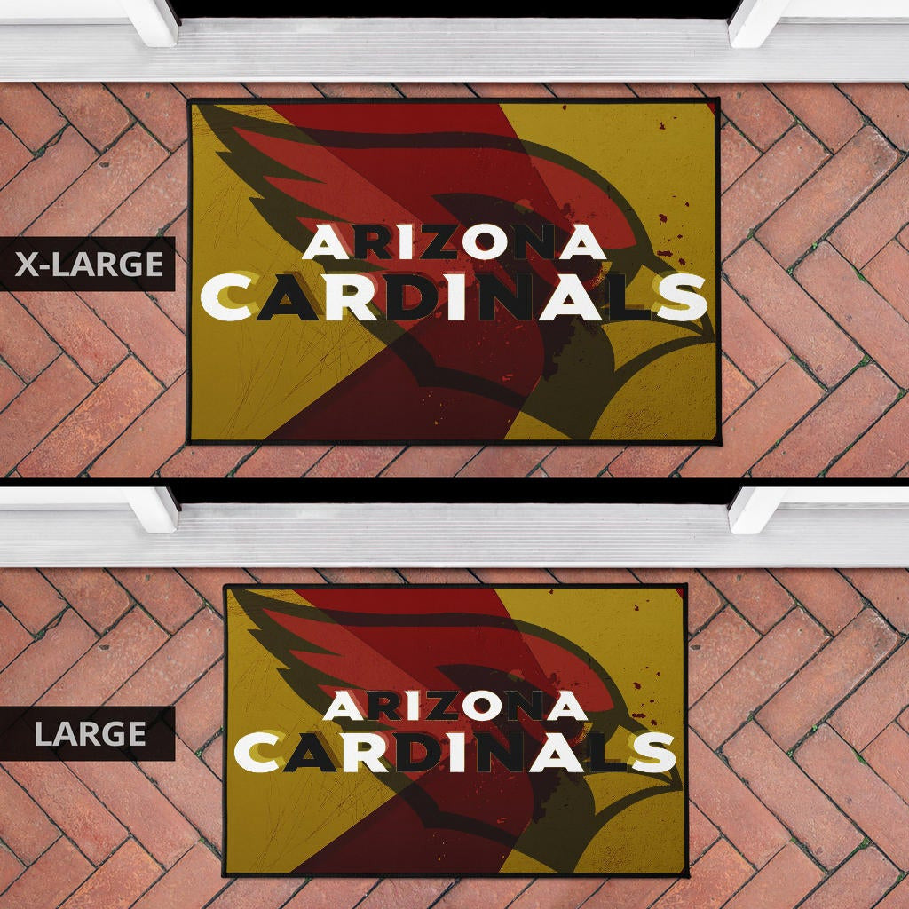 American Football Team Door Mat - Arizona Cardinals Yellow Red Shadow Door Mat Home Decor