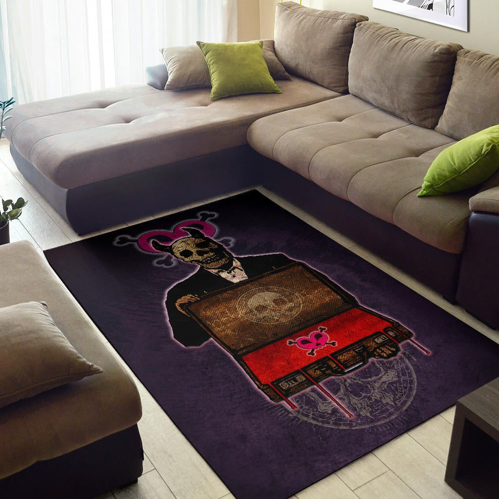 Skull Area Rug - Choose A Sign Skeleton Satan Wearing Suit Rugs Home Decor