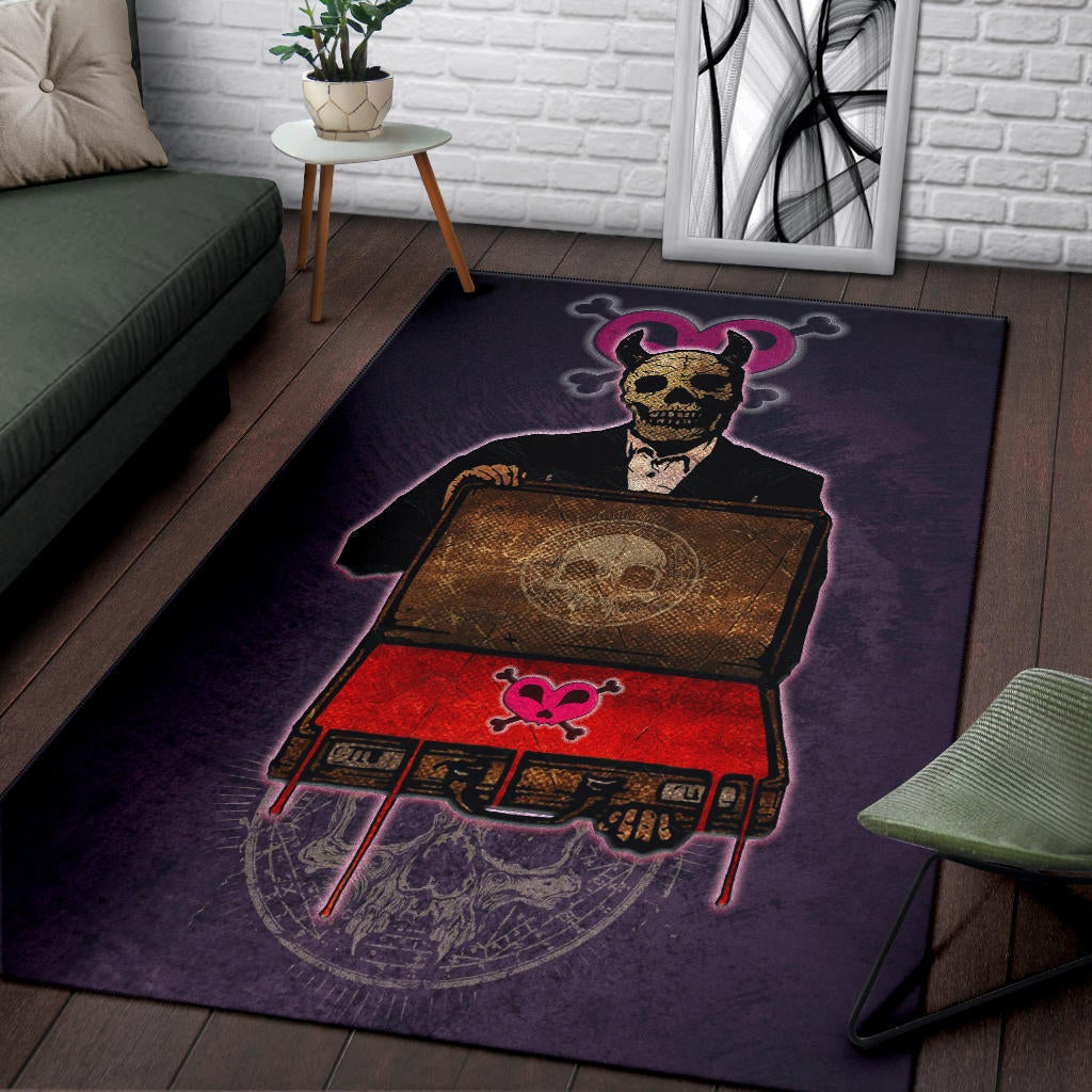 Skull Area Rug - Choose A Sign Skeleton Satan Wearing Suit Rugs Home Decor