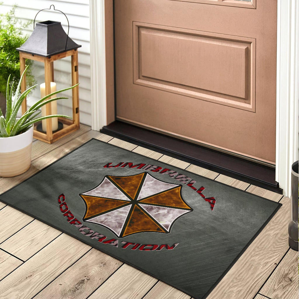 Resident Evil Game Door Mat - Umbrella Corp Symbol Old War Army Style Door Mat Home Decor