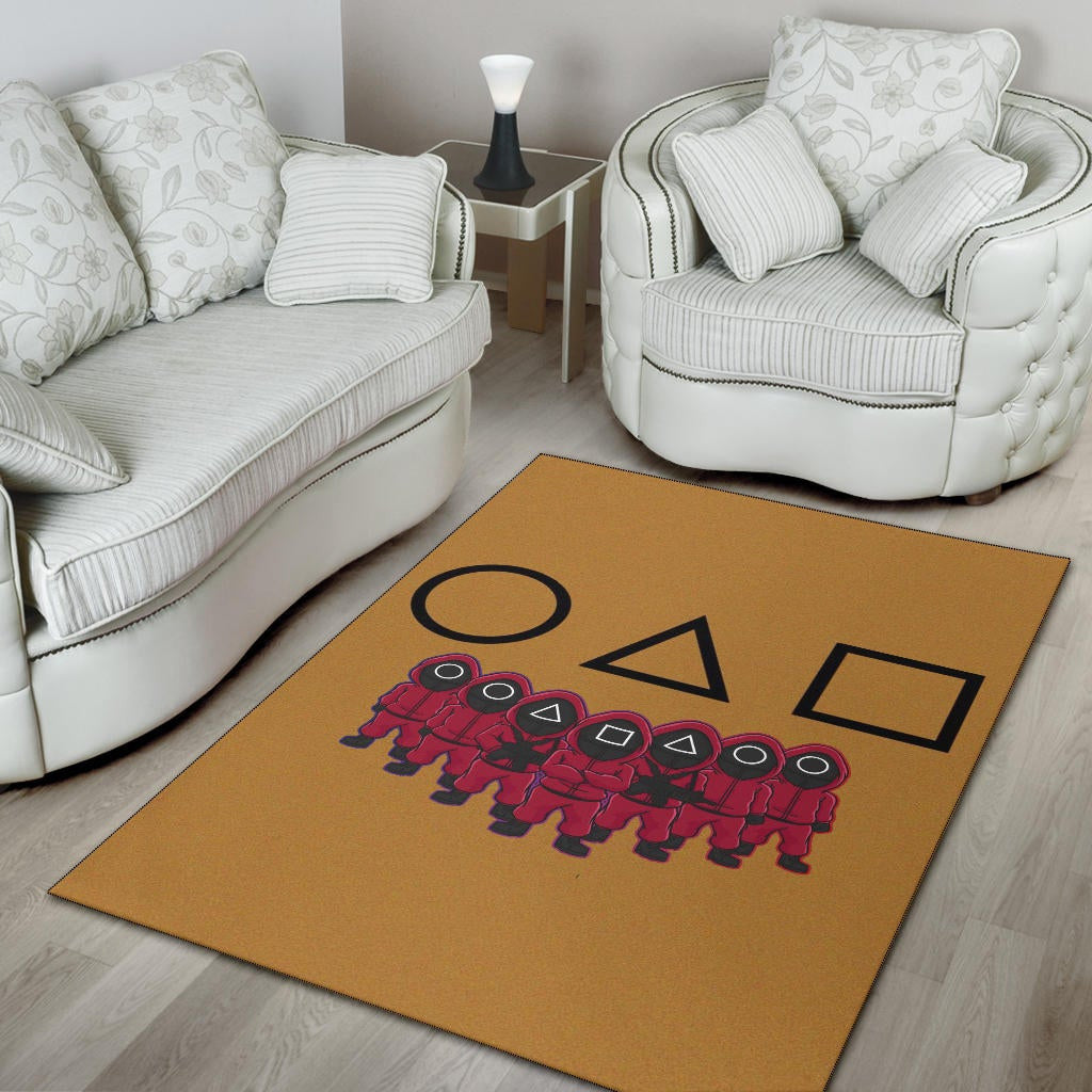 Squid Game Movie Area Rug - Squid Workers Squad Group Contact Card Rugs Home Decor