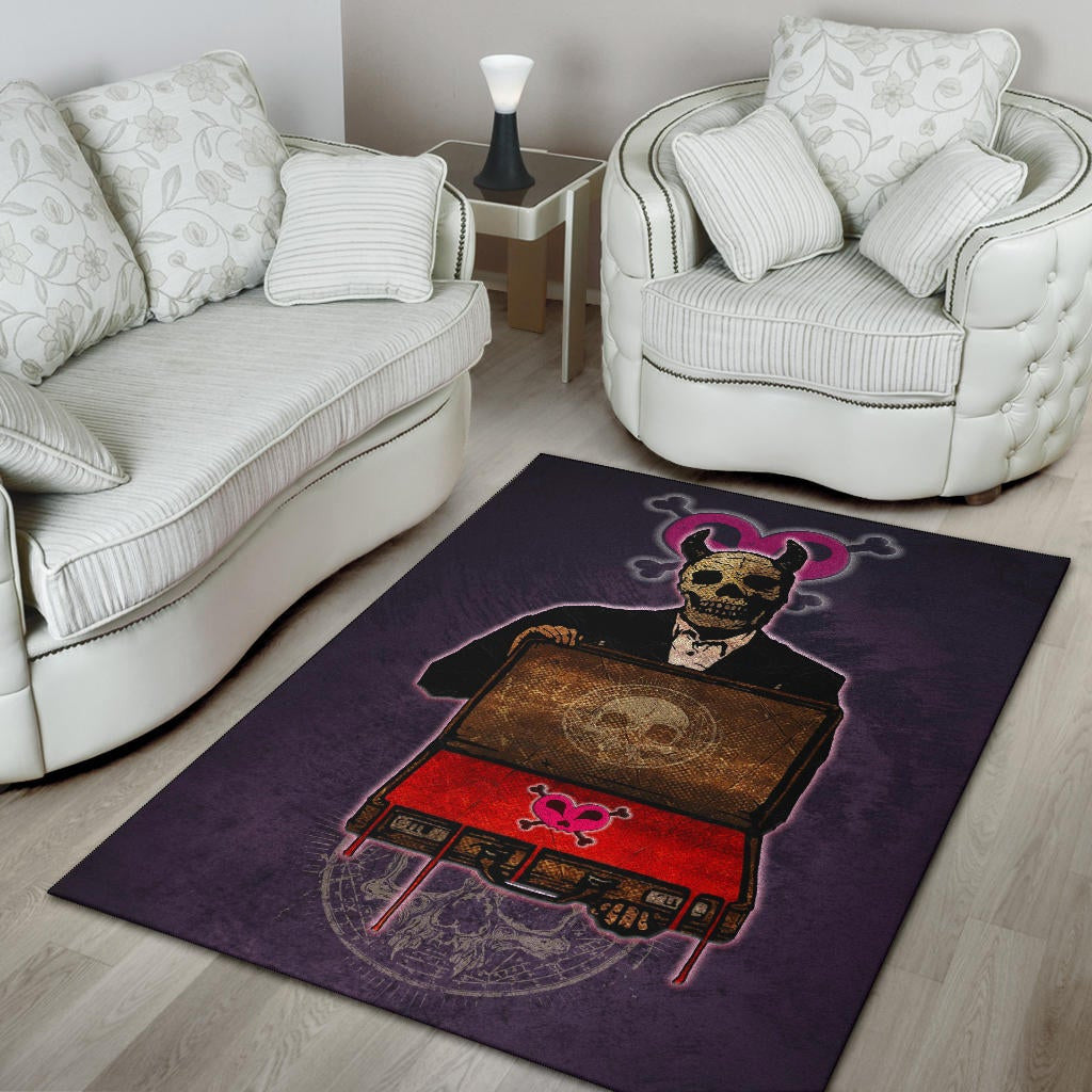 Skull Area Rug - Choose A Sign Skeleton Satan Wearing Suit Rugs Home Decor