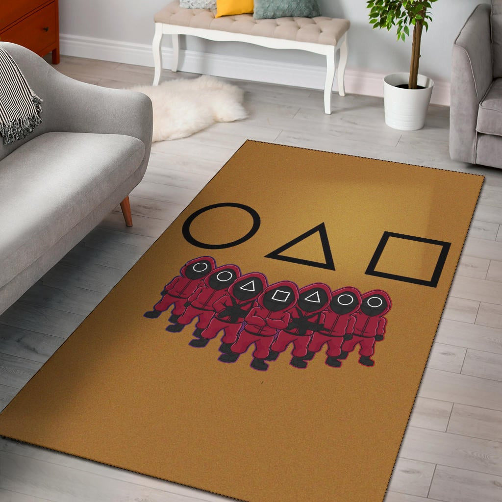 Squid Game Movie Area Rug - Squid Workers Squad Group Contact Card Rugs Home Decor