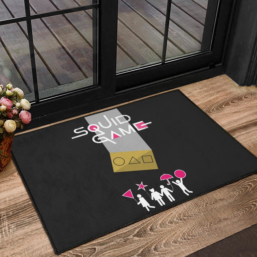 Squid Game Movie Door Mat Round Triangle Square Umbrella Balloon Game Card Door Mat Home Decor