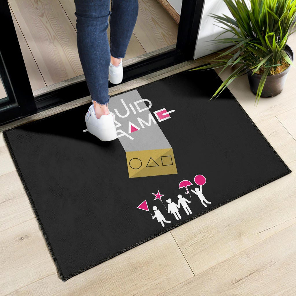 Squid Game Movie Door Mat Round Triangle Square Umbrella Balloon Game Card Door Mat Home Decor