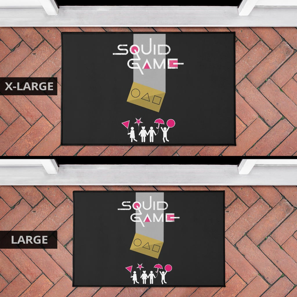Squid Game Movie Door Mat Round Triangle Square Umbrella Balloon Game Card Door Mat Home Decor