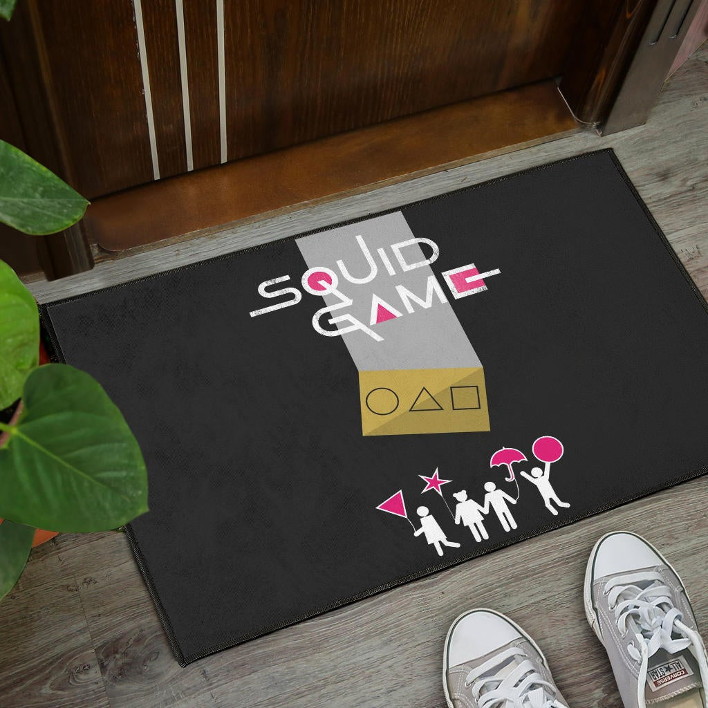Squid Game Movie Door Mat Round Triangle Square Umbrella Balloon Game Card Door Mat Home Decor