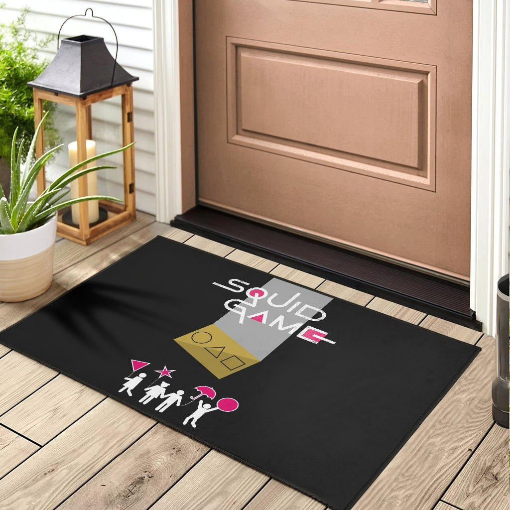Squid Game Movie Door Mat Round Triangle Square Umbrella Balloon Game Card Door Mat Home Decor