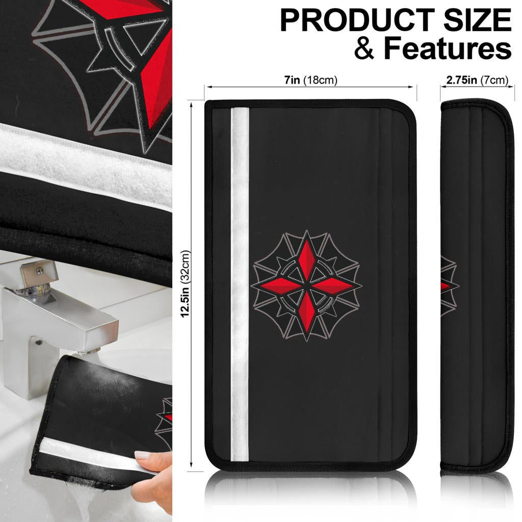 Resident Evil Game Seat Belt Covers - Umbrella Corporation Symbol Artwork Belt Covers