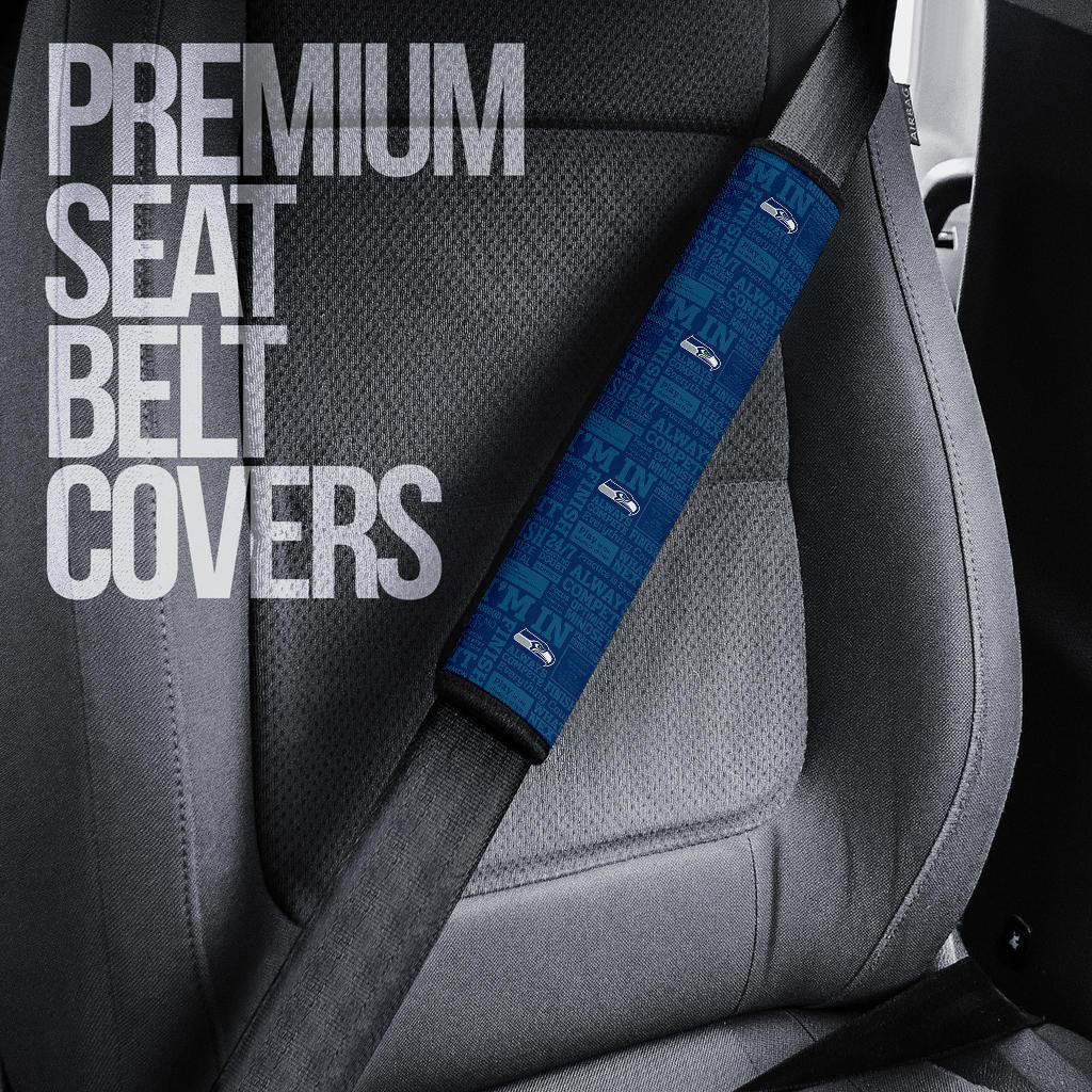 American Football Team Seat Belt Covers - Seattle Seahawks Liberty Head Silhouette Belt Covers