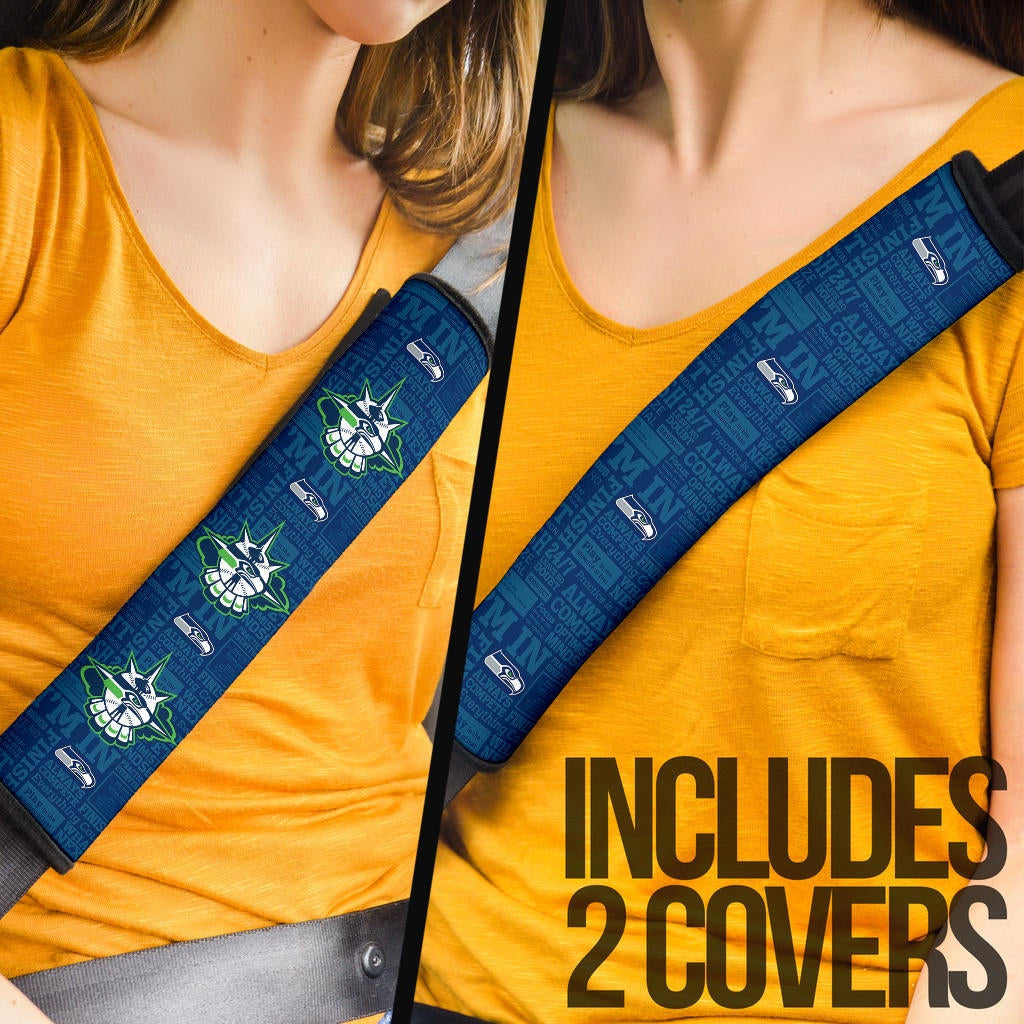 American Football Team Seat Belt Covers - Seattle Seahawks Liberty Head Silhouette Belt Covers