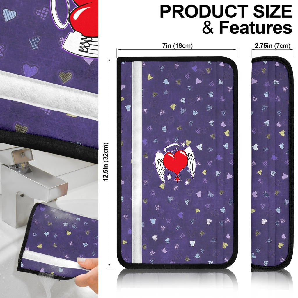 Valentine Seat Belt Covers Heart Wings With Halo Romantic Valentine Night Belt Covers