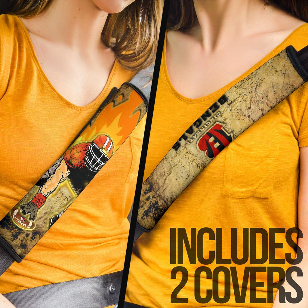 Cincinnati Bengals American Football Team Seat Belt Covers Bengals Ready For Flaming Battle Belt Covers