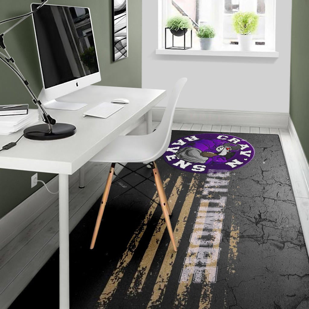 Baltimore Ravens American Football Team Area Rug Crazy Muscle Raven Smiling Broken Grey Wall Rugs Home Decor