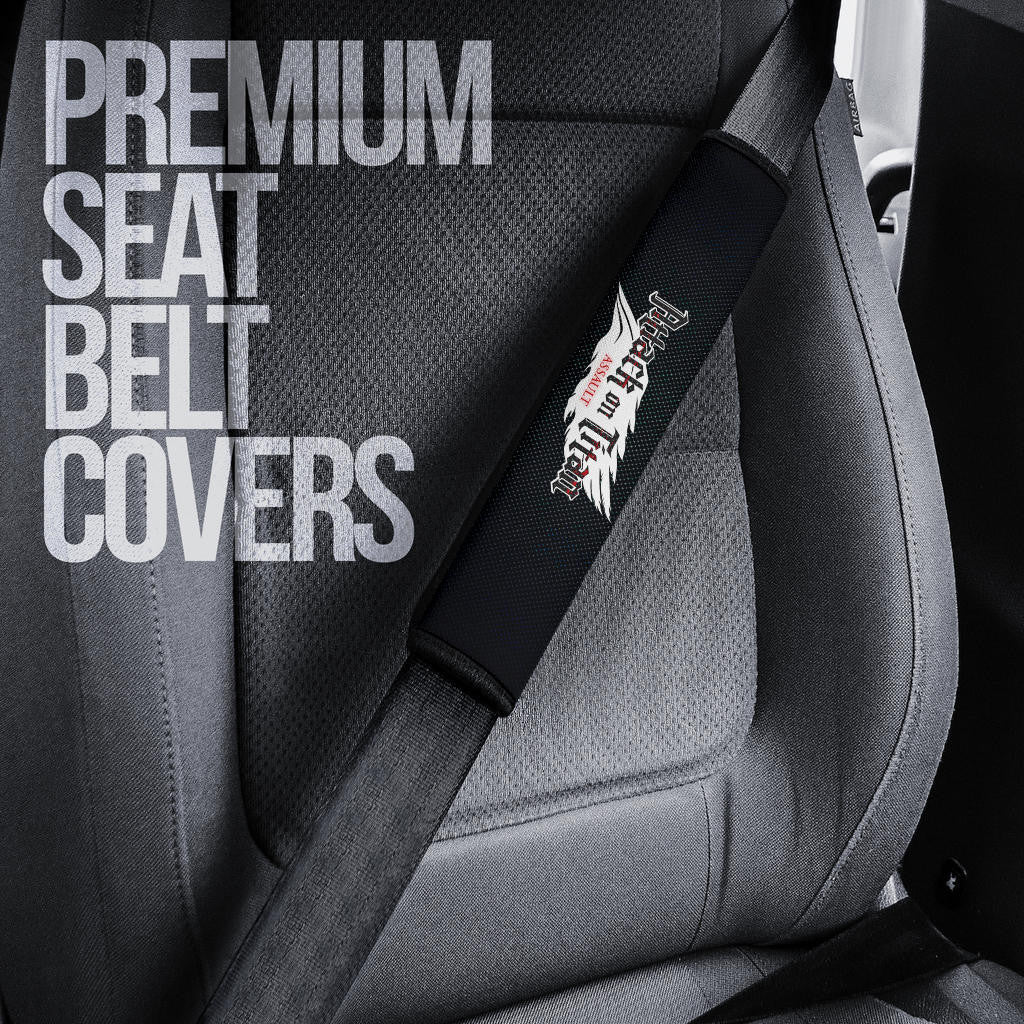 Attack On Titan Anime Seat Belt Covers AOT Handsome Levi Ackerman Fighting Artwork Black Belt Covers