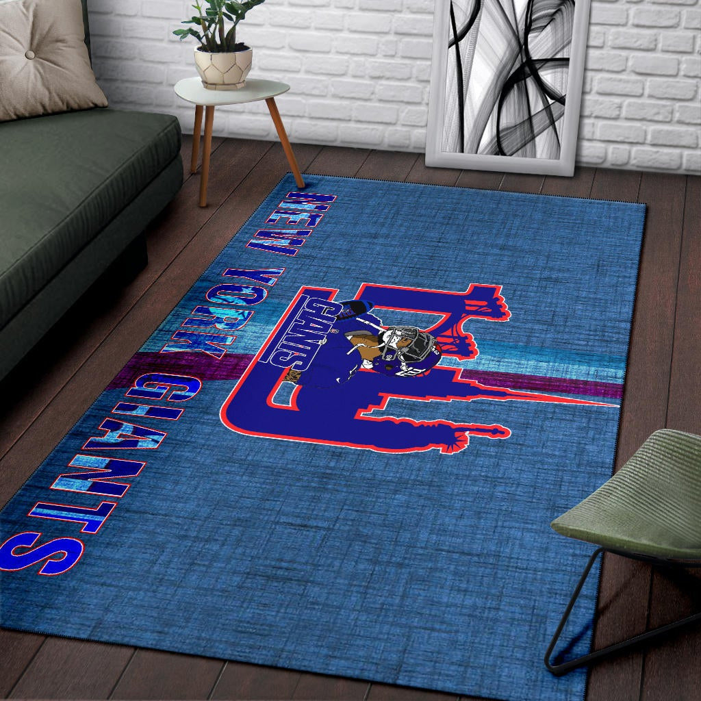 New York Giants American Football Team Area Rug Odell Beckham Jr With NY Symbols Bridge Status Of Liberty Rugs Home Decor