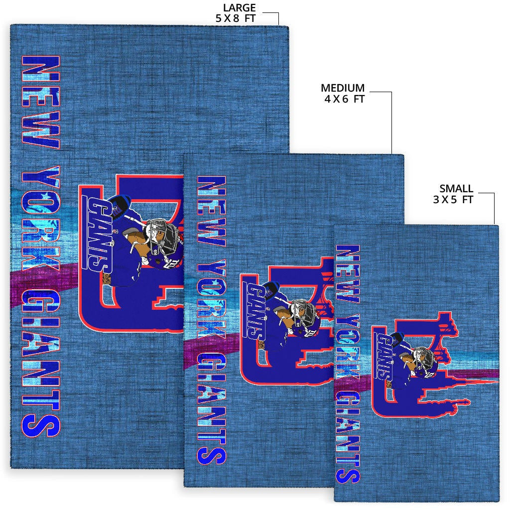 New York Giants American Football Team Area Rug Odell Beckham Jr With NY Symbols Bridge Status Of Liberty Rugs Home Decor