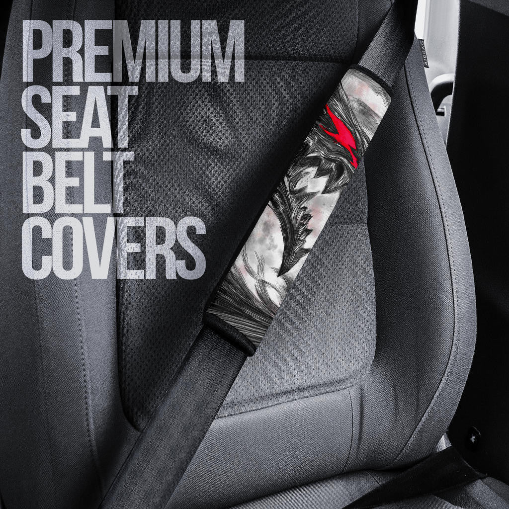 Berserk Anime Seat Belt Covers - Guts The Beast Of Darkness Black White Belt Covers
