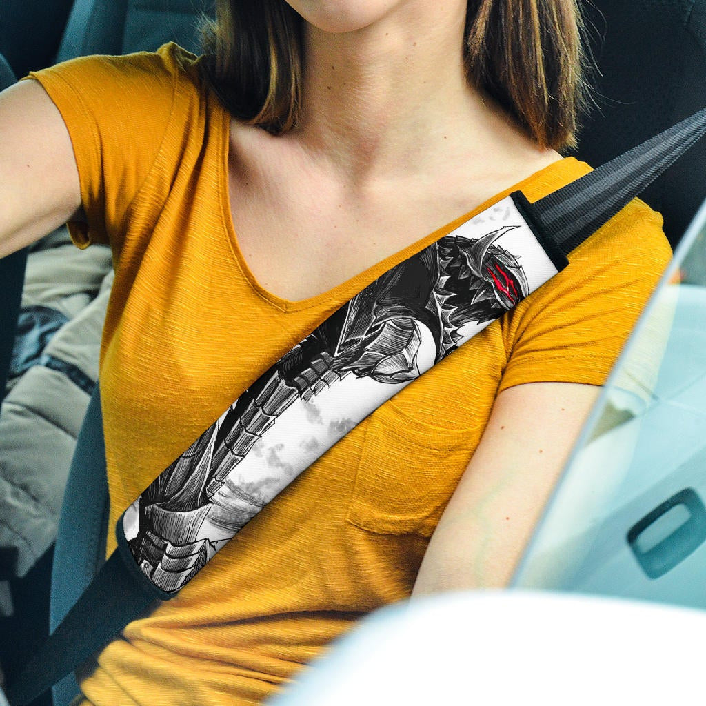 Berserk Anime Seat Belt Covers - Guts The Beast Of Darkness Black White Belt Covers