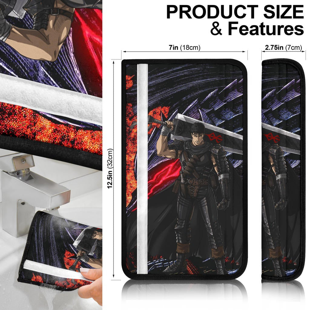 Berserk Anime Seat Belt Covers - Guts With Powerful Armor In Battle Belt Covers