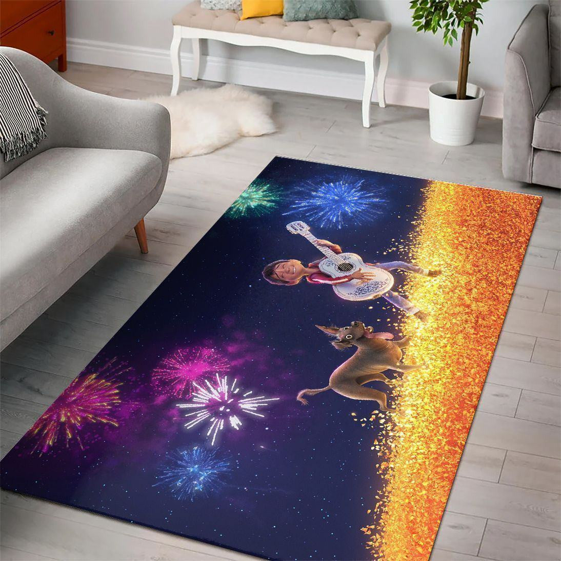 Disney Movies Rectangle Rug | Coco Day Of The Dead Living Room Cartoon Floor Carpet