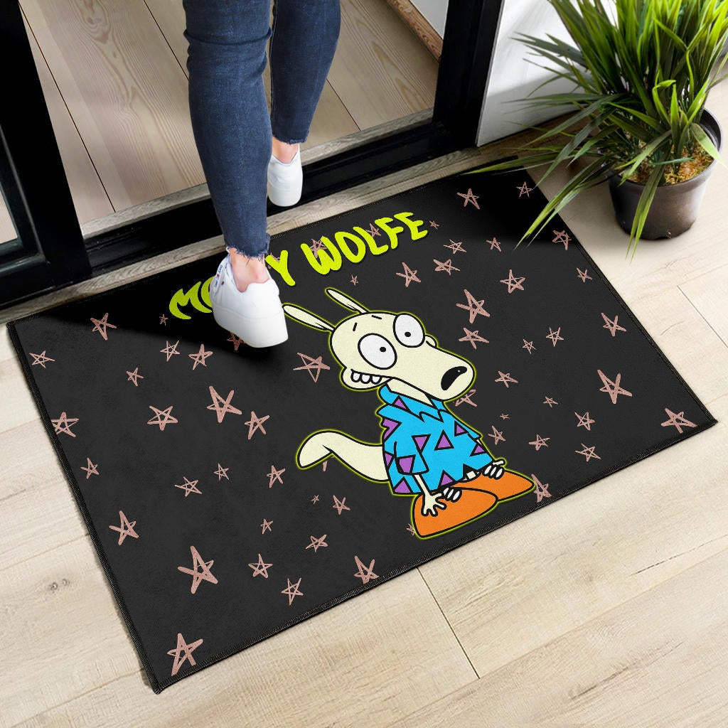 Christmas Door Mat | Rocko Rama Smiling Merry Wolfe Door Mat Home Decor NT101104