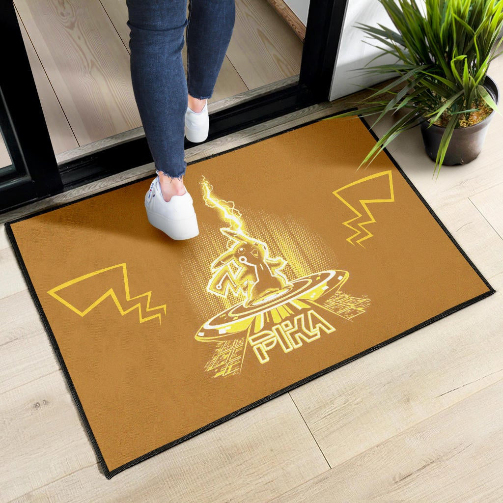 Pokemon Anime Door Mat Pikachu Super Yellow Lightning Power Pika Door Mat Home Decor