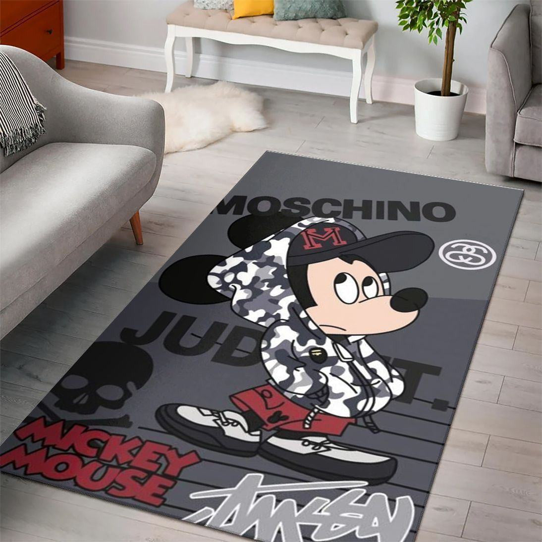 Disney Movies Rectangle Rug | Mickey Mouse Living Room Cartoon Floor Carpet