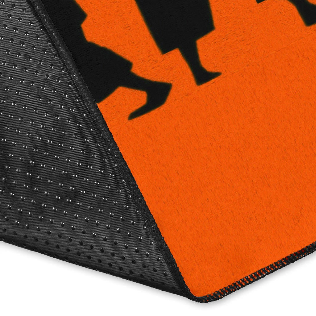 Fire Force Anime Area Rug Characters Silhouette Fighting Orange Yellow Text Rugs Home Decor