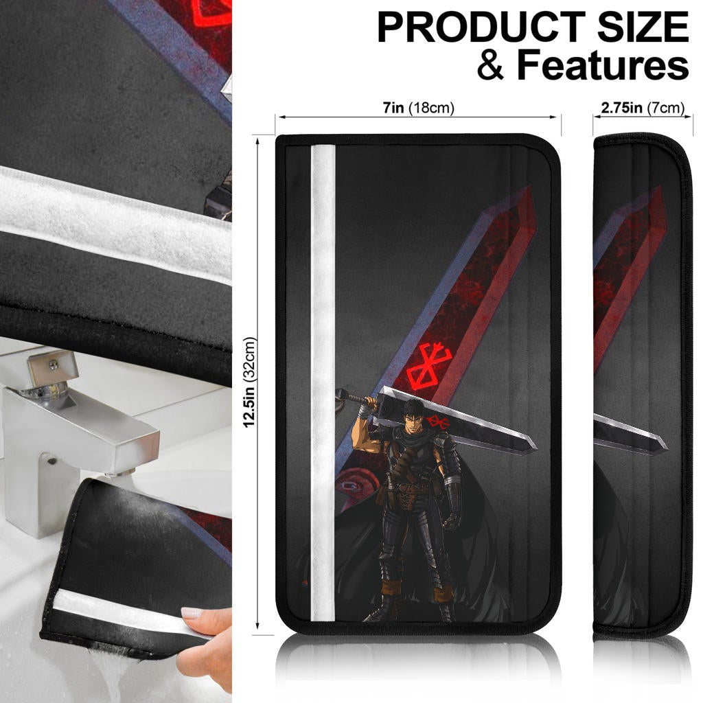 Berserk Anime Seat Belt Covers - Guts Close One Eye With Berserk Giant Sword Belt Covers