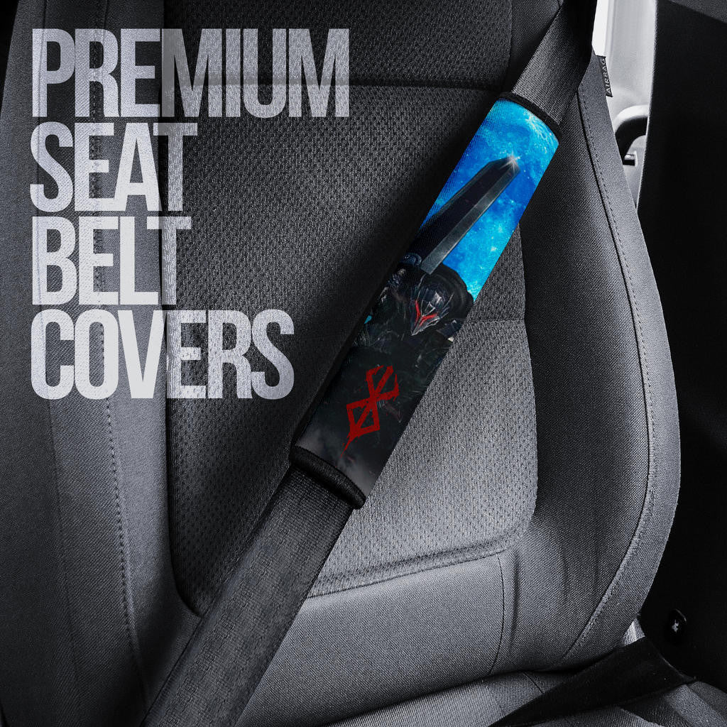 Berserk Anime Seat Belt Covers - Guts Armor Armadura Sitting On Cliff Full Blue Moon Belt Covers