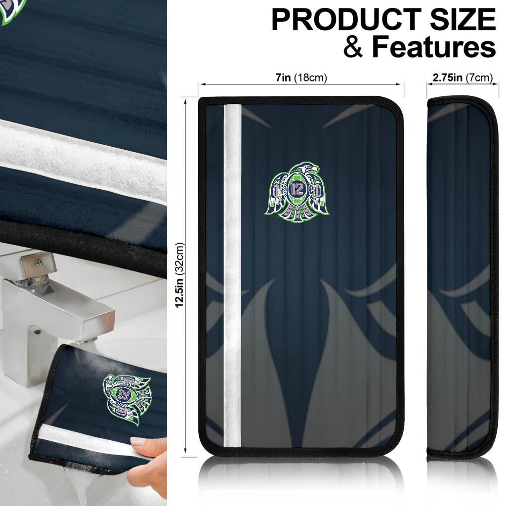 American Football Team Seat Belt Covers - Seattle Seahawks 12 Sharp Eyes Belt Covers