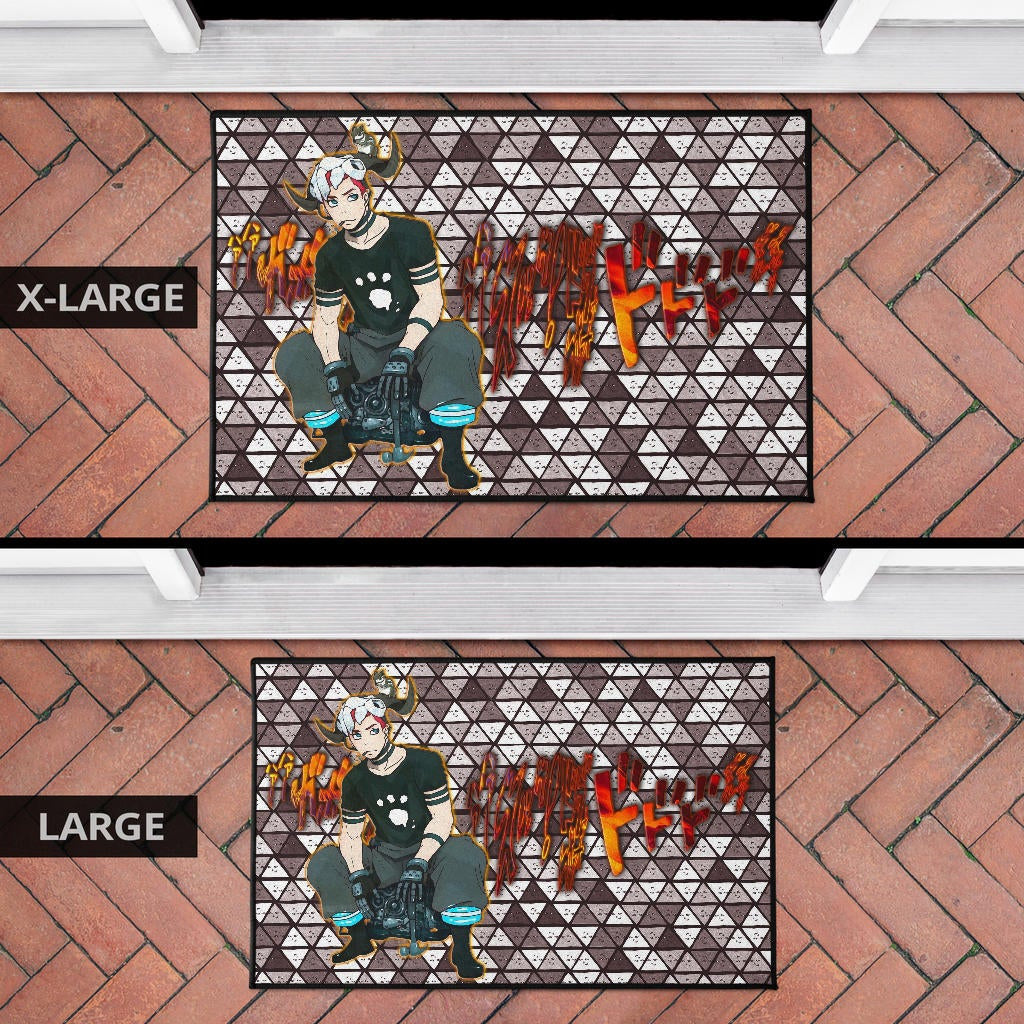 Fire Force Anime Door Mat Vulcan Joseph Machine Engineer Paw On Shirt Door Mat Home Decor