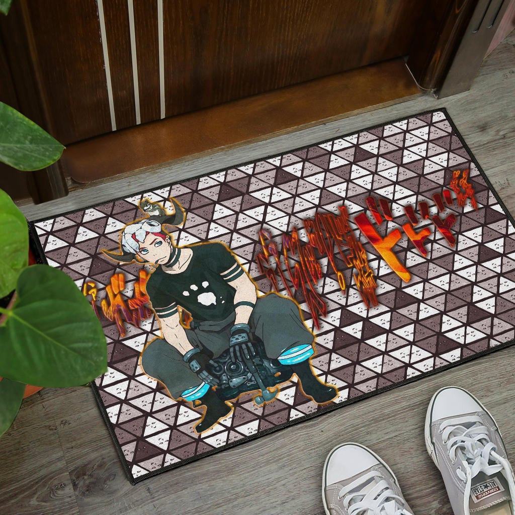 Fire Force Anime Door Mat Vulcan Joseph Machine Engineer Paw On Shirt Door Mat Home Decor