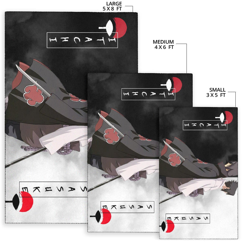 Naruto Anime Area Rug - Itachi And Susuke Uchiha Clan Back To Back Rugs Home Decor