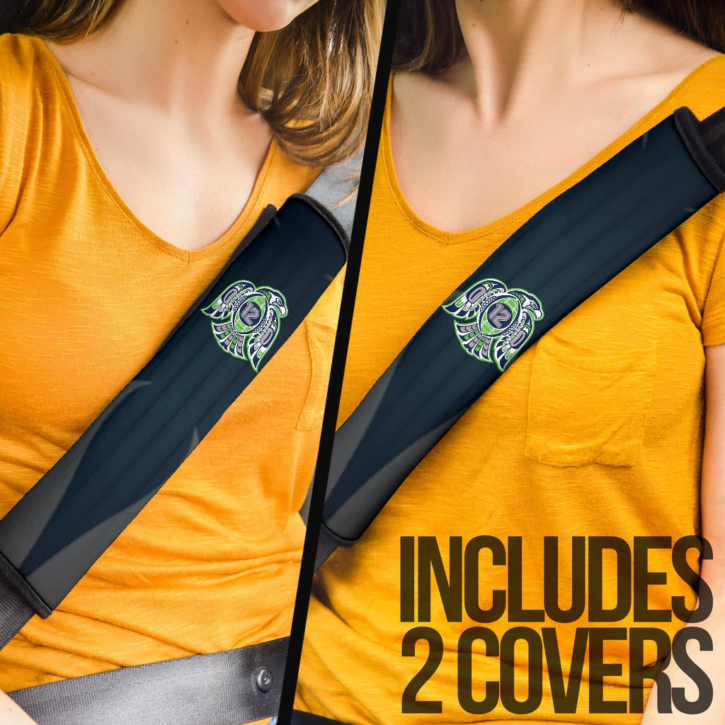 American Football Team Seat Belt Covers - Seattle Seahawks 12 Sharp Eyes Belt Covers