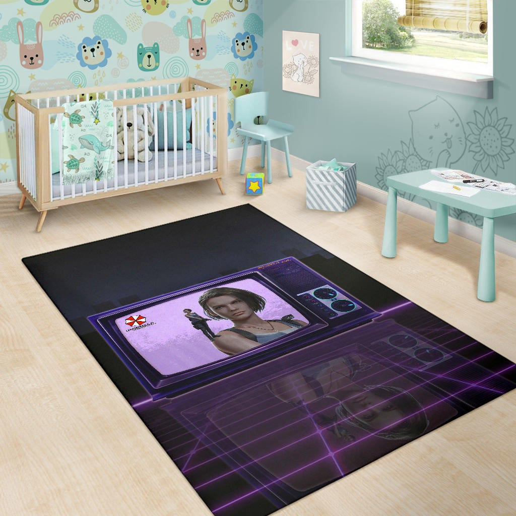 Resident Evil Game Area Rug - Jill Valentine Appear On TV Rugs Home Decor