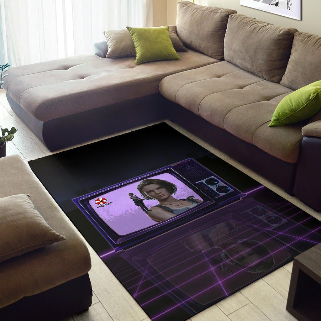 Resident Evil Game Area Rug - Jill Valentine Appear On TV Rugs Home Decor