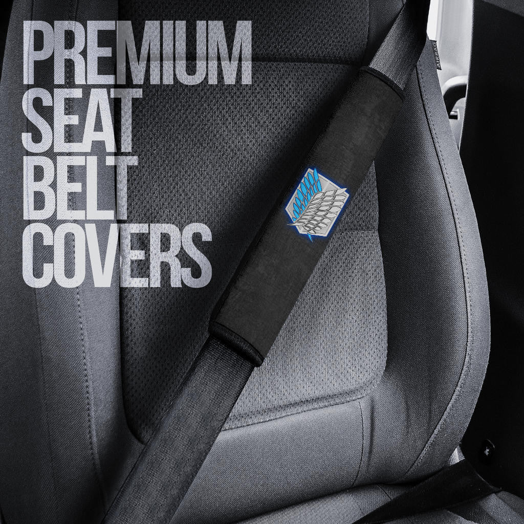 Attack On Titan Anime Seat Belt Covers AOT Angry Levi Ackerman Fighting Dark Smoking Grey Belt Covers