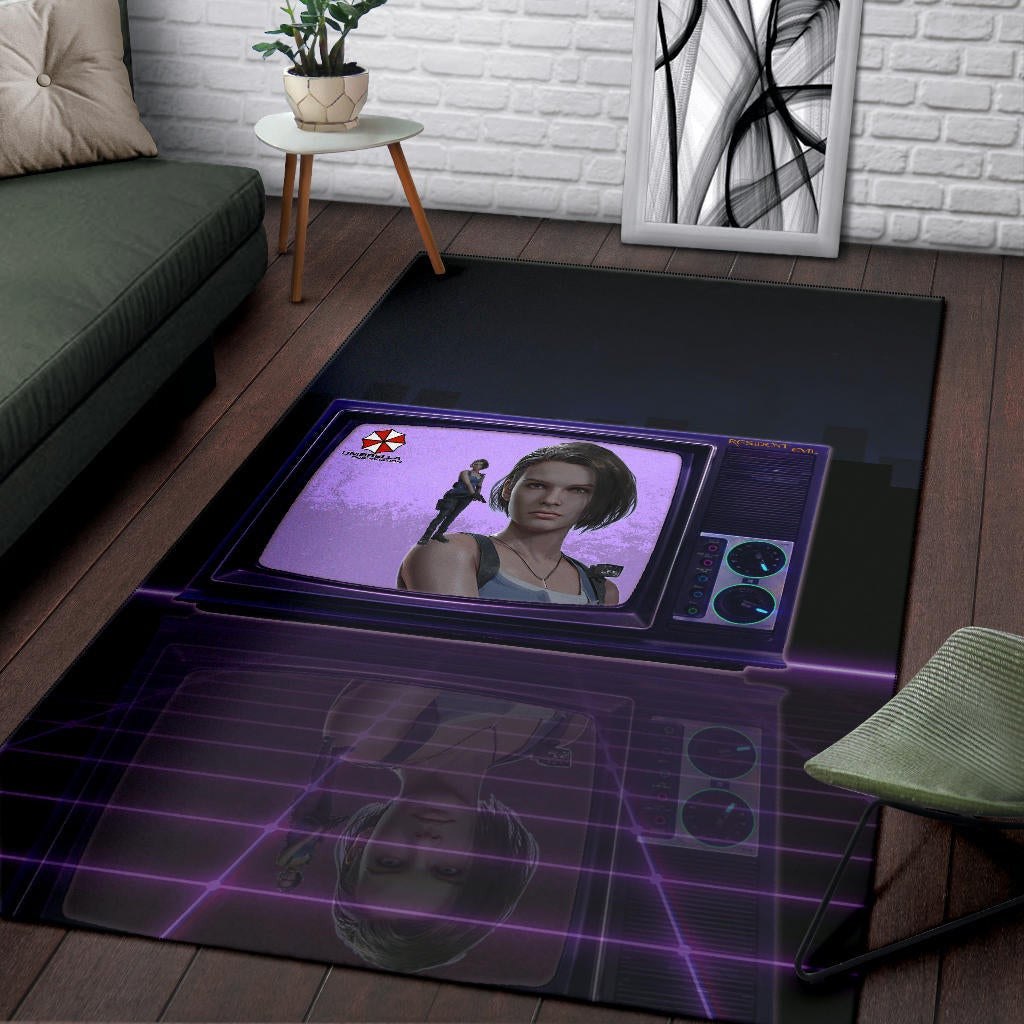 Resident Evil Game Area Rug - Jill Valentine Appear On TV Rugs Home Decor