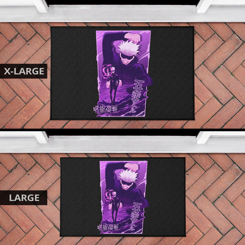 Jujutsu Kaisen Anime Door Mat Smiling Satoru Gojo Purple Power Door Mat Home Decor