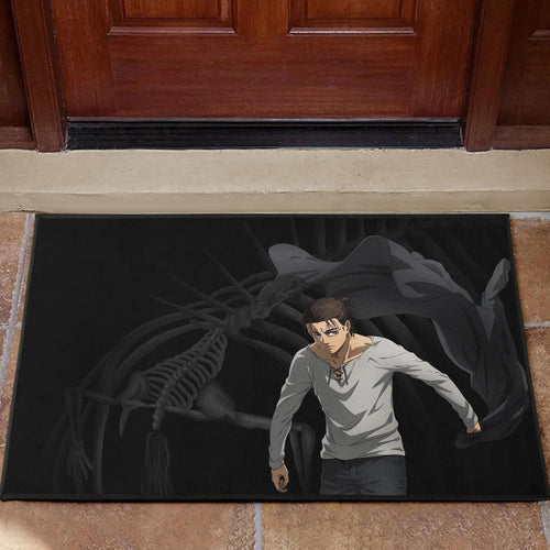 Attack On Titan Anime Door Mat - Eren Take Off Cloak Monster Skeleton Door Mat Home Decor