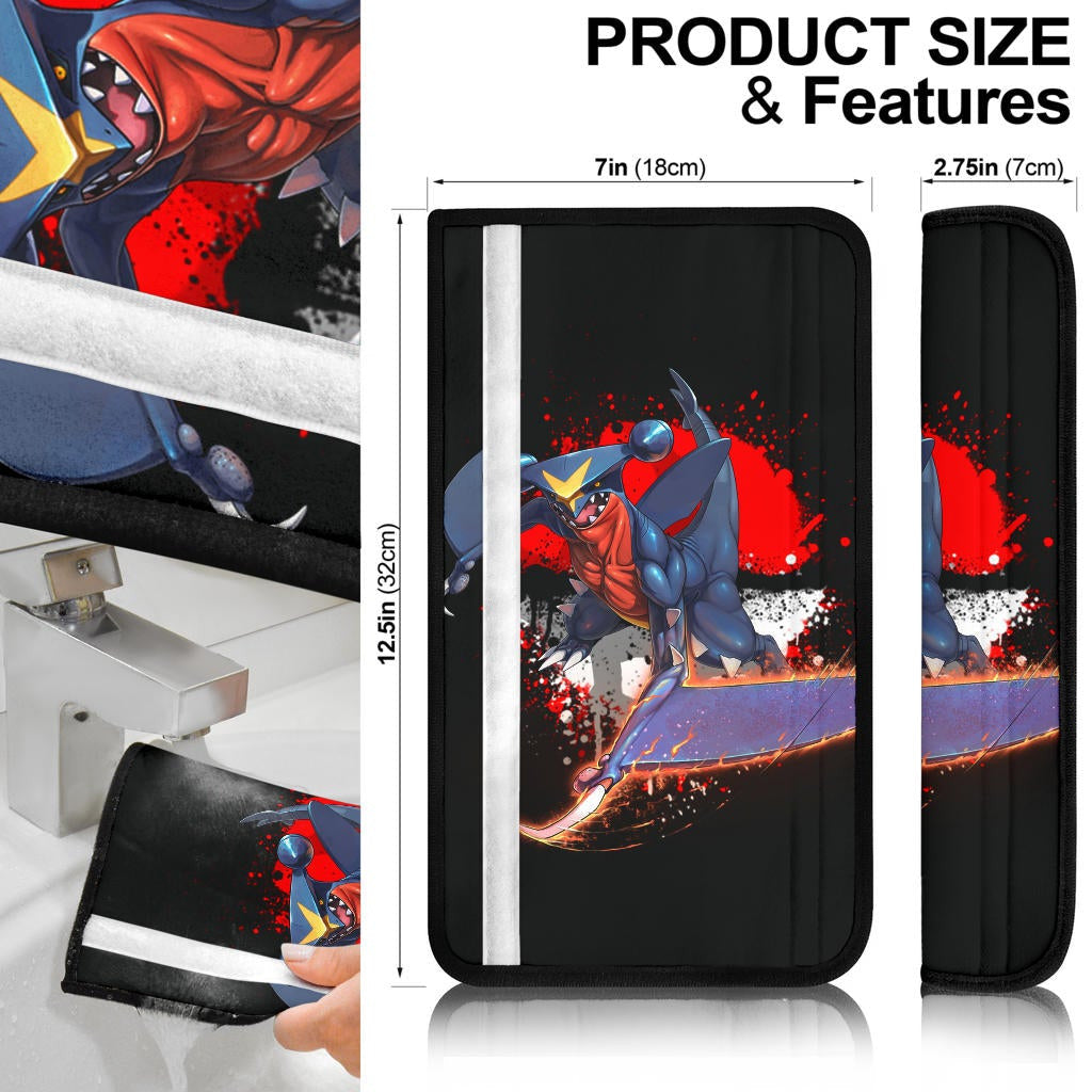 Pokemon Anime Seat Belt Covers Garchomp Fighting With Super Strength Broken Poke Ball Belt Covers