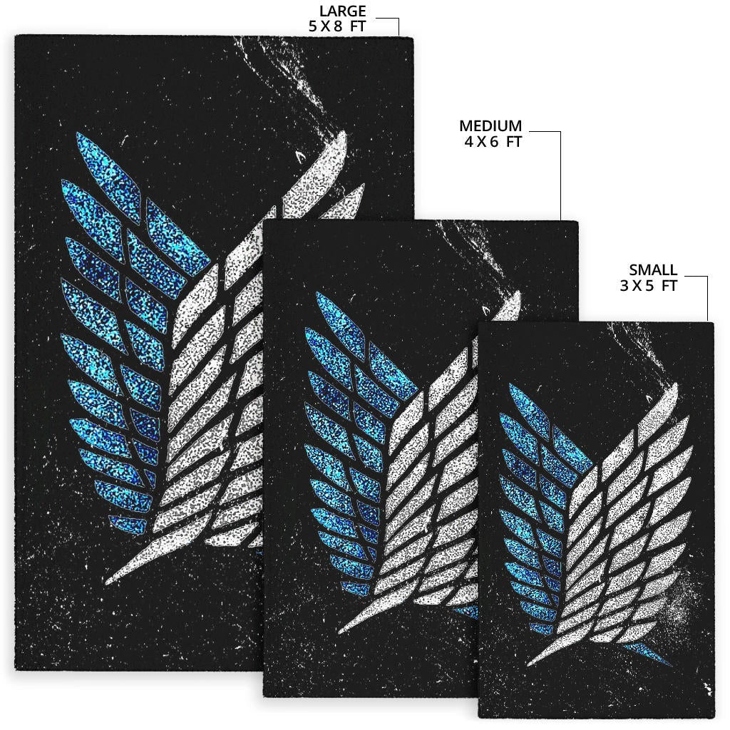 Attack On Titan Anime Area Rug - Blink Wings Of Freedom Symbol Galaxy Rugs Home Decor