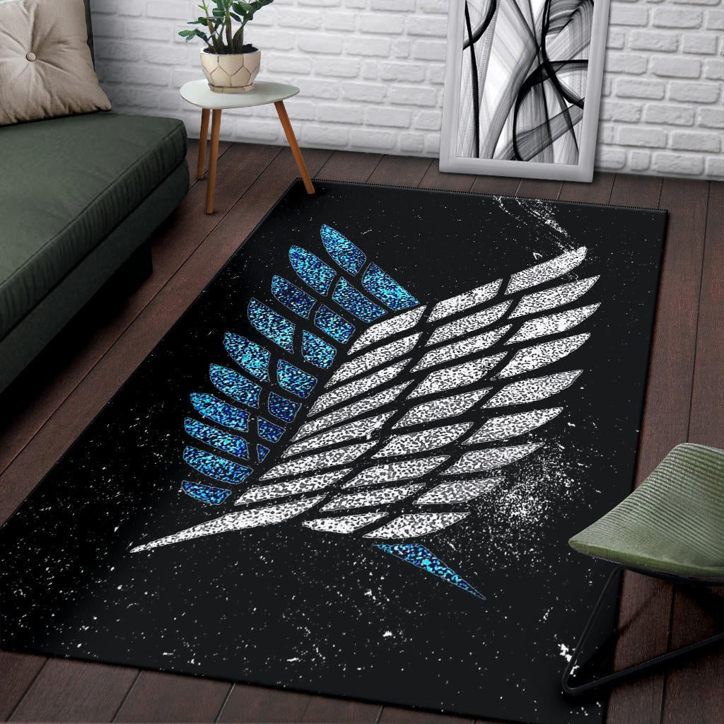 Attack On Titan Anime Area Rug - Blink Wings Of Freedom Symbol Galaxy Rugs Home Decor