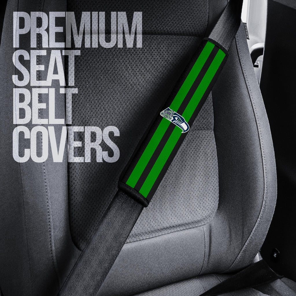 American Football Team Seat Belt Covers - Seattle Seahawks Face Incredible Lines Belt Covers