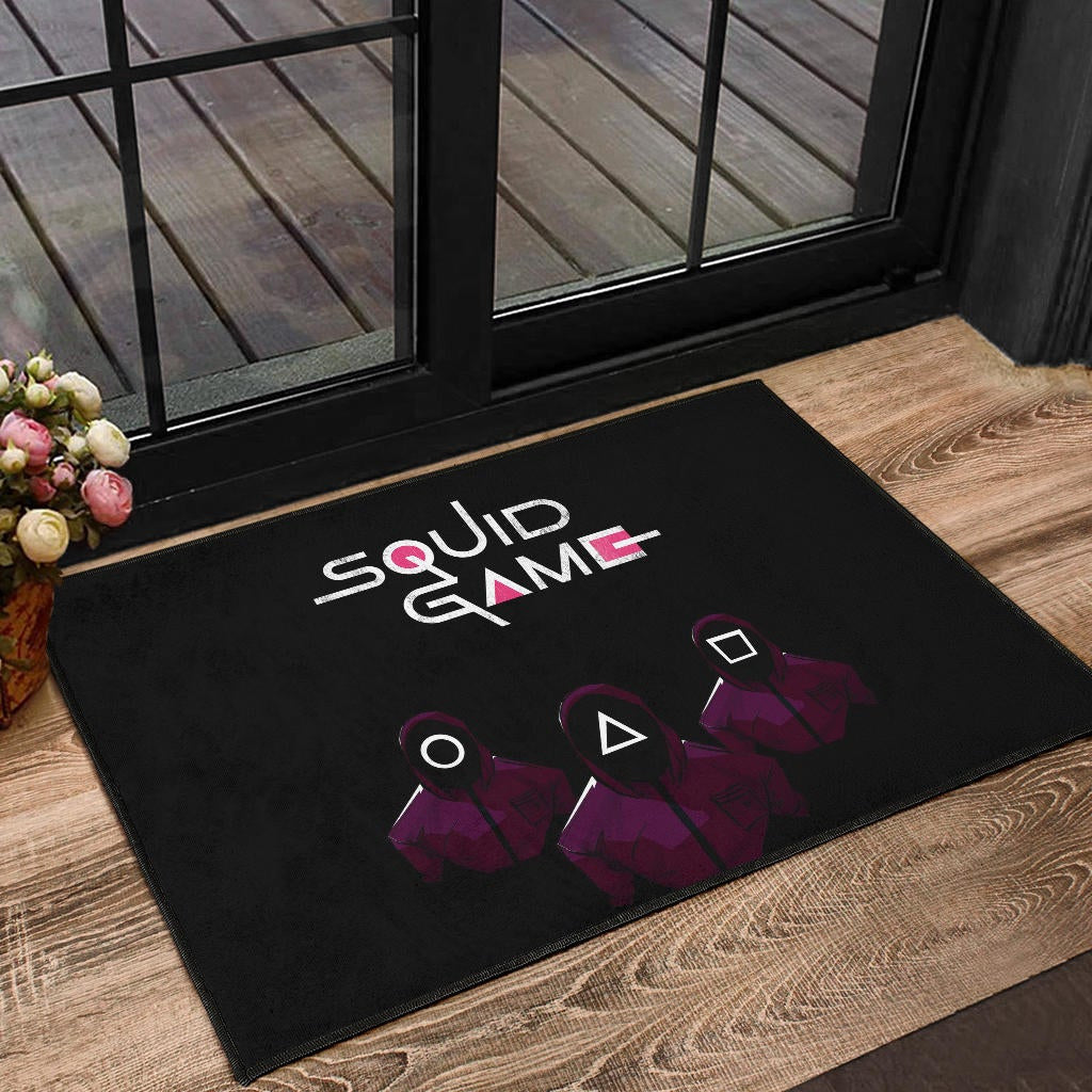 Squid Game Movie Door Mat Round Triangle Square Worker In The Cold Dark Door Mat Home Decor