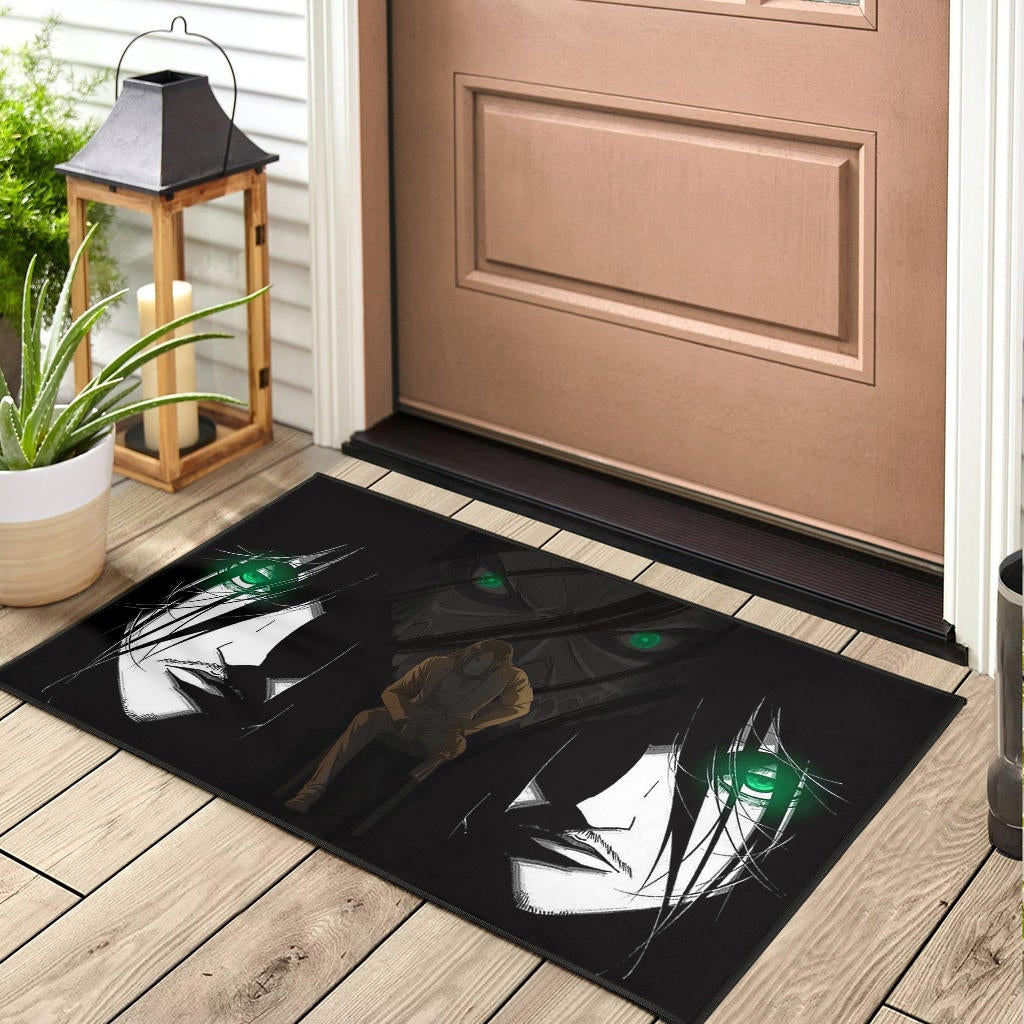 Attack On Titan Anime Door Mat - Eren The Titan Form With Green Eyes Artwork Door Mat Home Decor NA120104