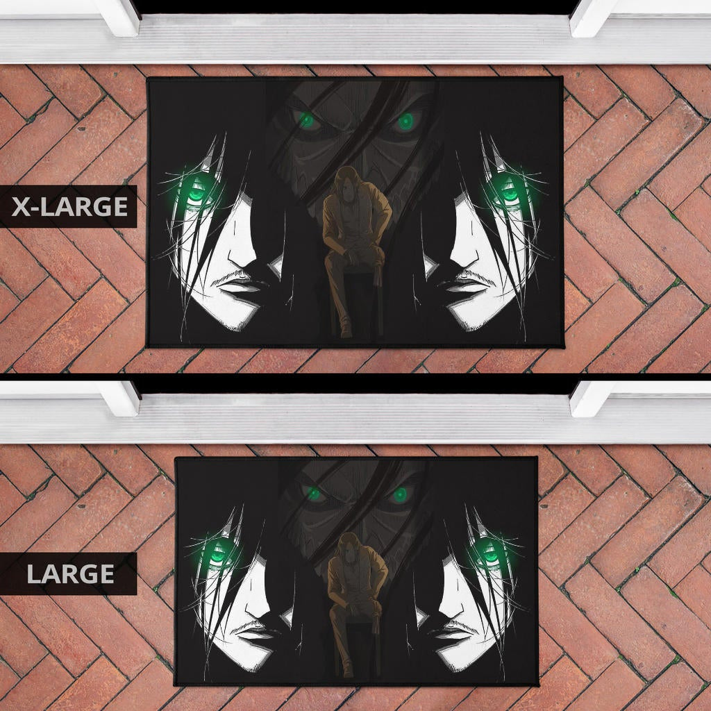 Attack On Titan Anime Door Mat - Eren The Titan Form With Green Eyes Artwork Door Mat Home Decor NA120104